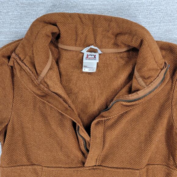 Avalanche Fleece Womens Small Rust Brown Quarter Zip Textured Pullover Top - Picture 5 of 15